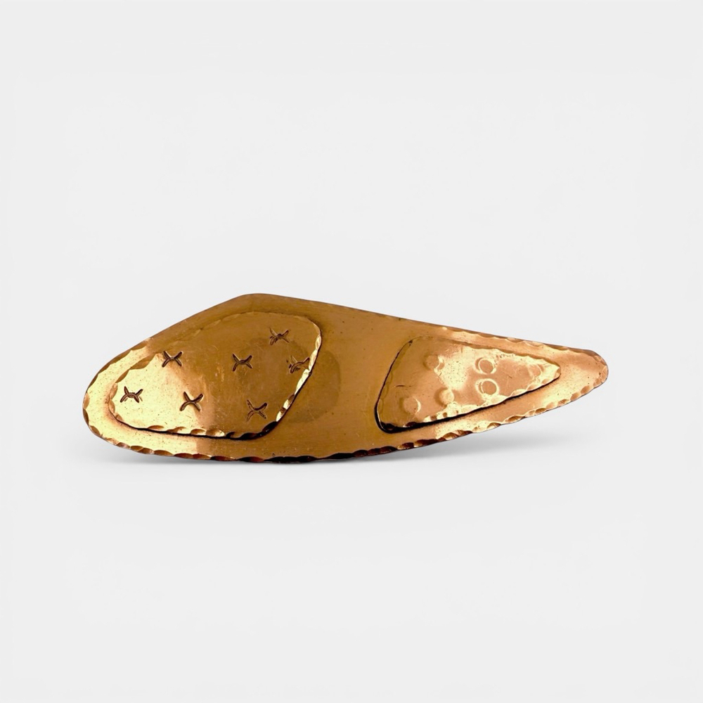 Vintage Irish Copper Modernist Brooch Maryfield Studio Mallory Signed MCM